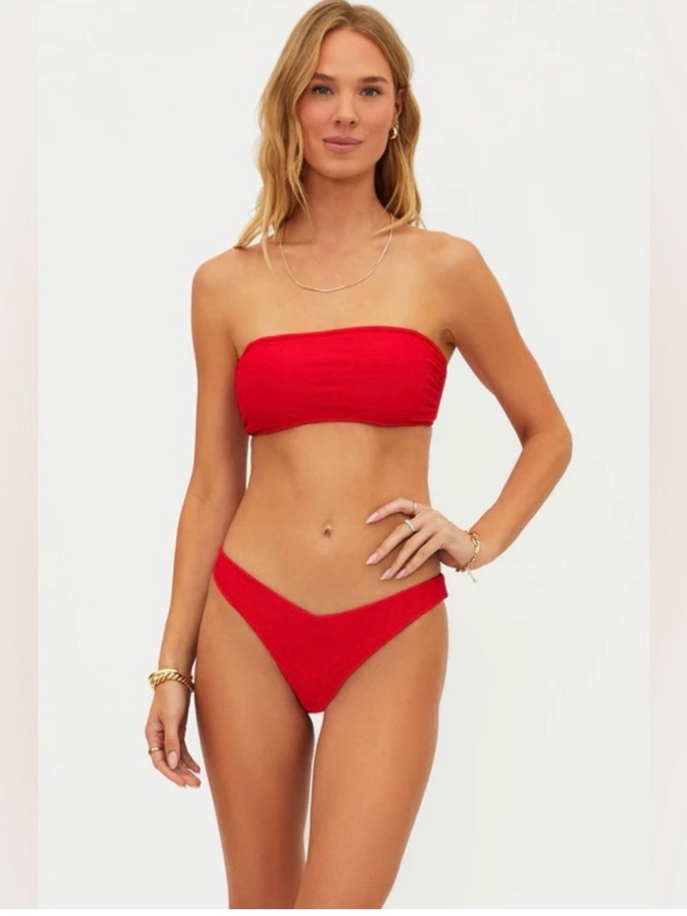 NWOT - Beach Riot Vanessa bikini bottoms, red, Medium